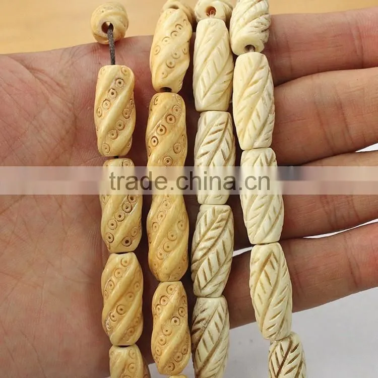 OB030 For bracelets or necklace carved chunky bone beads