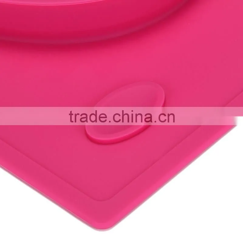 BPA free 2016 good quality one-piece silicone rubber placemat plate
