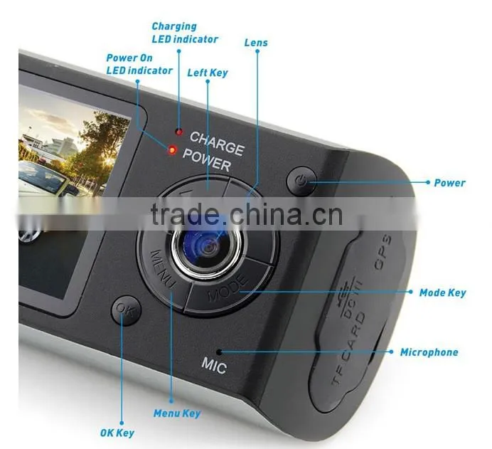 2015 NEW mini X3000 R300 HD 720P GPS Cam Video Camcorder Car Camera Recorder DVR 2.7" LCD Dual G sensor Car dvr in stock 002876