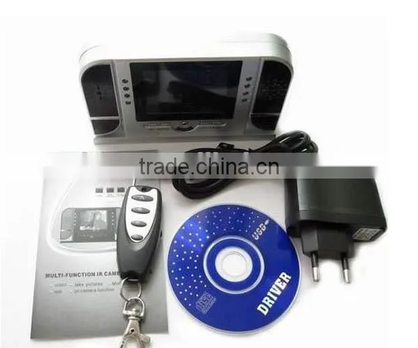 NEW 720P IR Clock Camera Remote Spy Hidden Cam Motion Voice Activate DVR w/ 2.5 inch LCD Screen