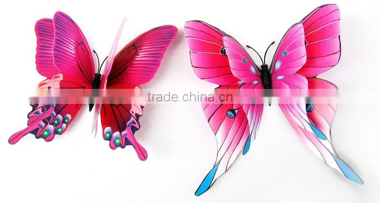 Alforever 12 pcs per bag Double-deck 3D pvc butterflies wall decals