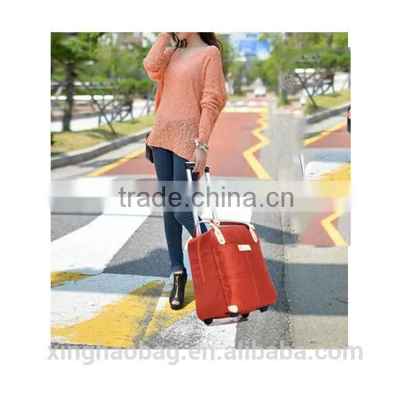 Waterproof duffel bag Wheeled travel bag nylon shopping bags with wheels