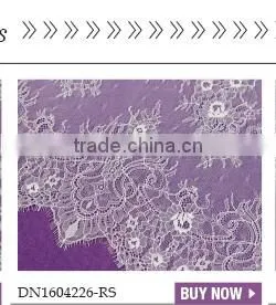 2016 new design Eyelash white Lace french fabric