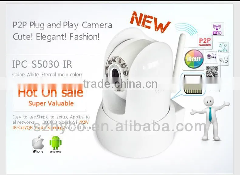 HD720P WiFi IP P2P Camera compatible for iphone android phone