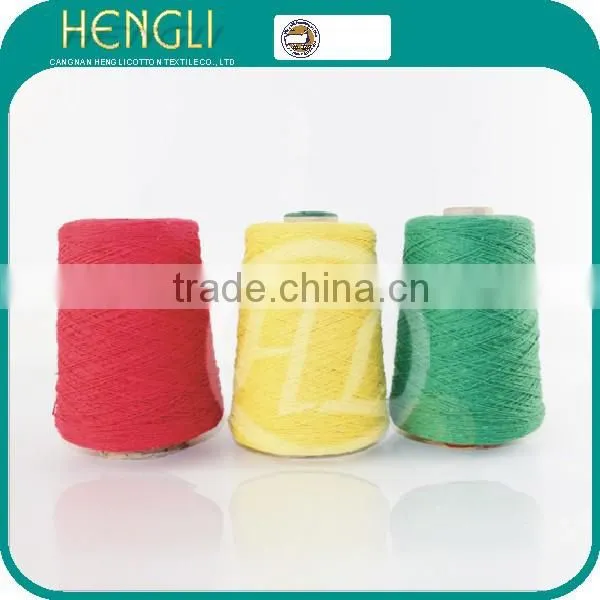 colorful recycled cotton yarn knitt recycled cotton yarn knitting weaving 3 ply yarn from Ne4s-20s blended yarn knitting weaving