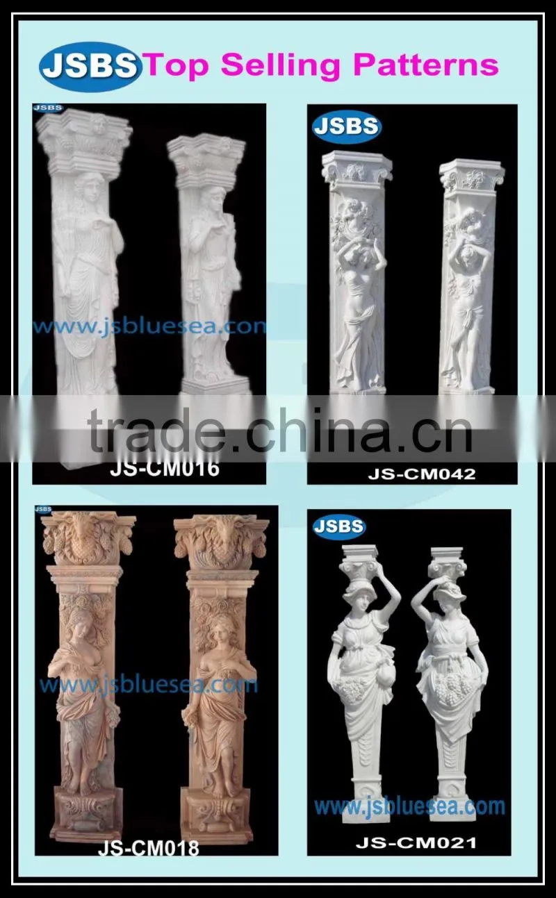 solid stone carved interior decorative columns
