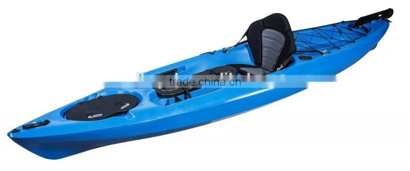 No inflatable 3-4m single PE kayak fishing with footrest steering system