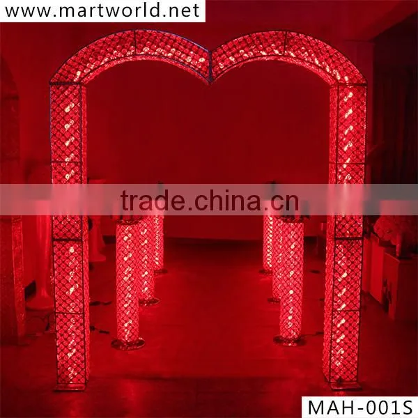 2016 new RGB crystal LED light wedding decoration wedding arch wedding decoration (MAH-001)