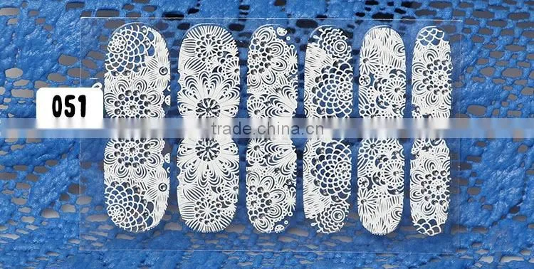 Lace nail art sticke popular holographic nail decal nail art sticker