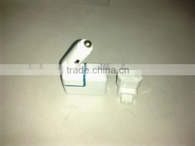 Universal AC inter-changeable plug and car charger with 2 USB output
