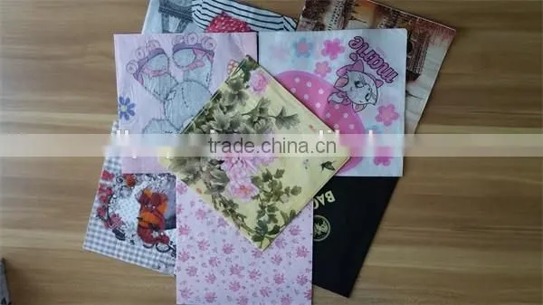 2016 hight quality 33*33cm 18gsm 1/4 fold decorative paper napkins