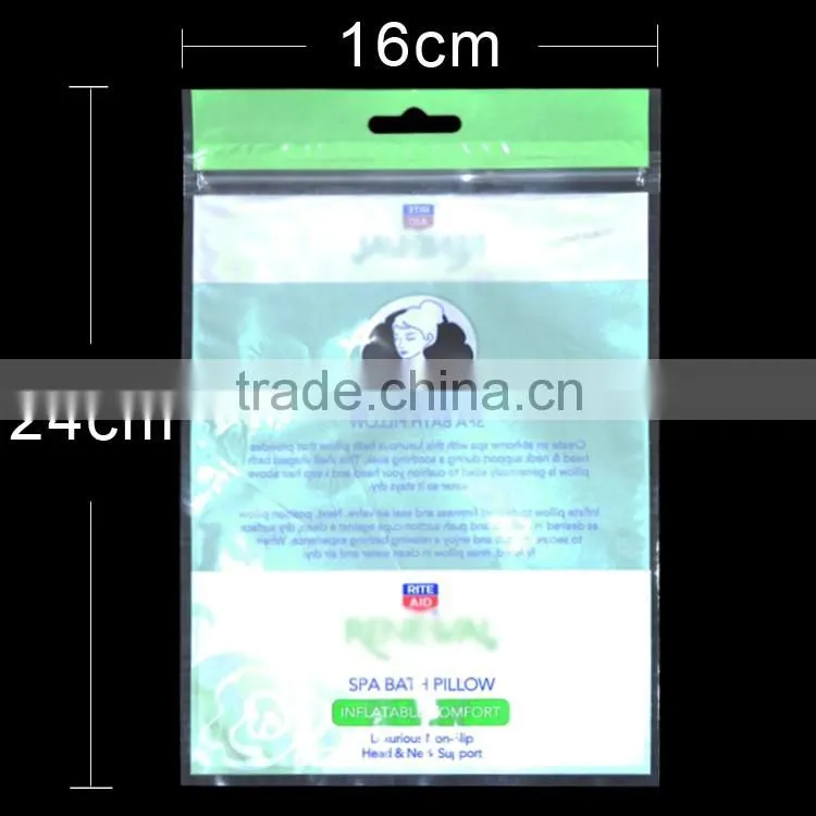 custom printing plastic laminated header zip lock bags with euro slot
