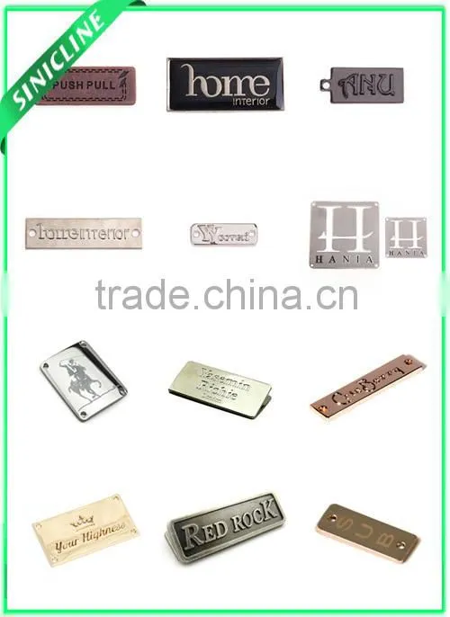 Sinicline Die Cutting Irregular Metal Label for Garment