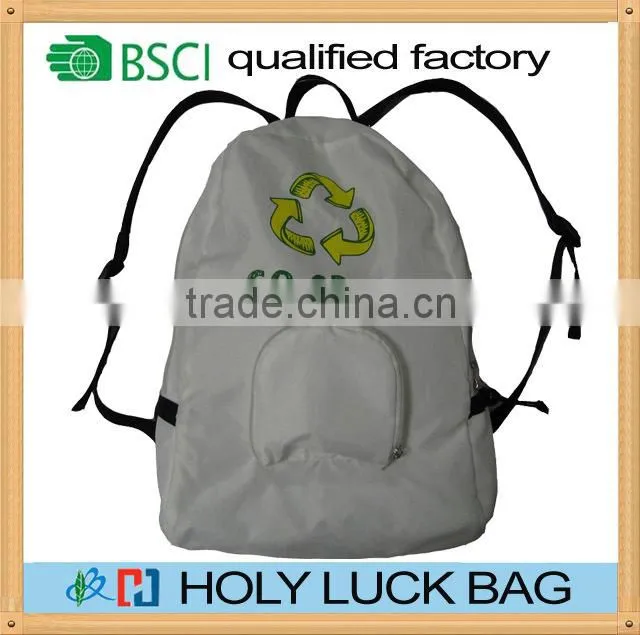 White Recycled PET sports backpack drawstring bag