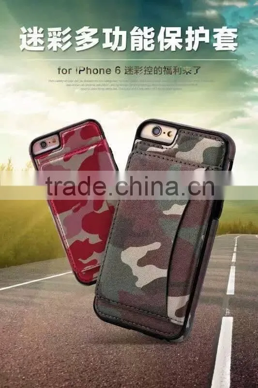 camouflage PU Leather Luxury Ultra Thin TPU Back Case Cover For Apple iPhone 5/S 6 6S Plus