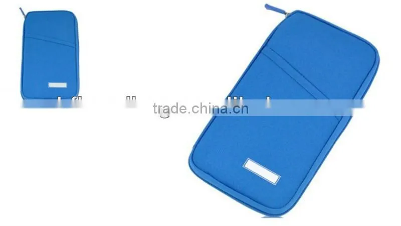 600D Polyester Travel Passport Holder/Credit Card Bag