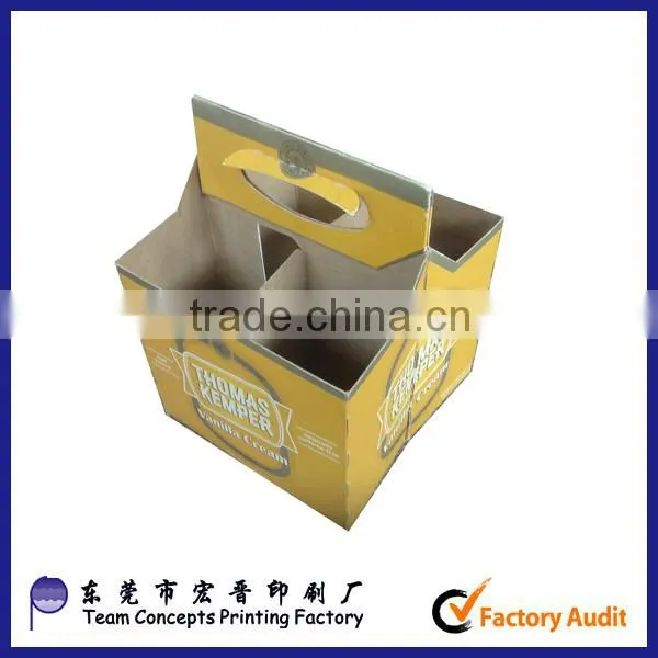 custom logo 4 pack/bottles beer carrier box