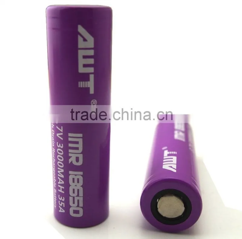 AWT Purple 18650 3000mah 35A Ascension P1 vape mod box mod jsb ecig awt 18650 high drain