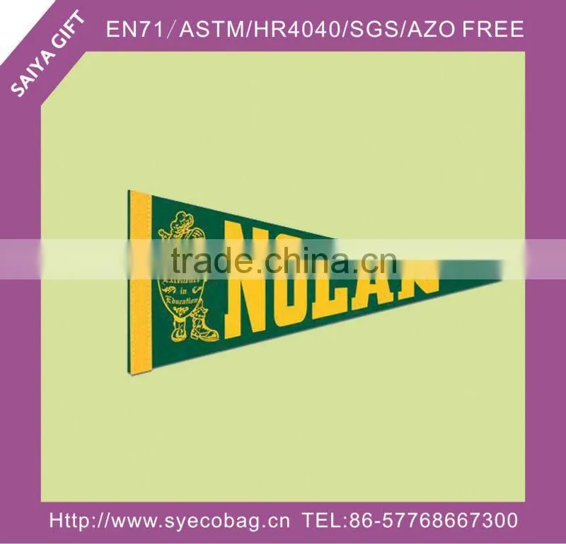 promotional printed triangle banner felt pennat flag