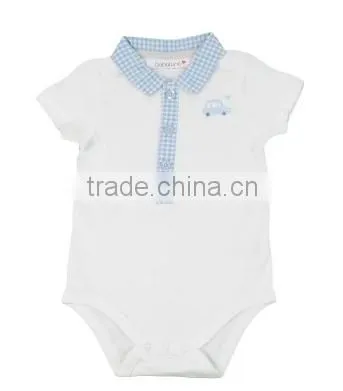 Cute Baby Boys Short Sleeved Polo Bodysuit