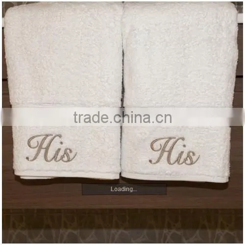 china wholesale personal Monogrammed custom embroided his and hers bath towels