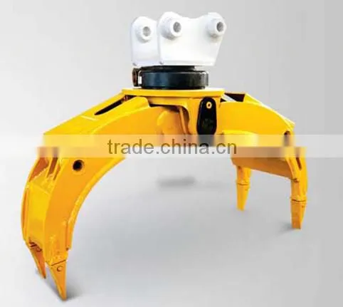SF excavator parts rotating grab for excavator / rotating grapple double teeth grapple