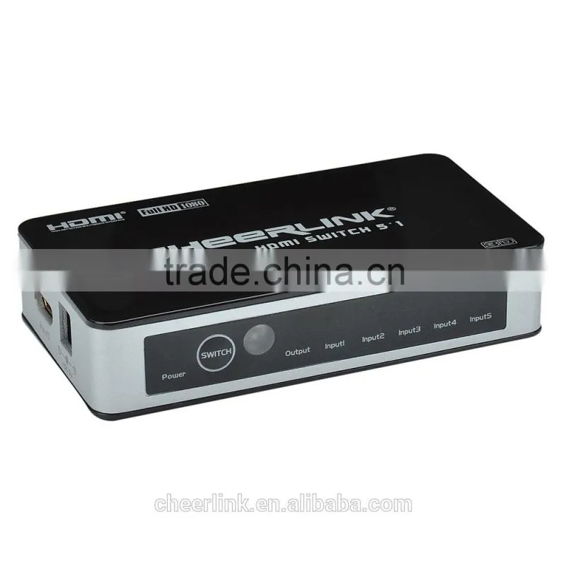 5x1 hdmi switch 501 hdmi v1.3a with full hd 1080p and 3d / remote control -black