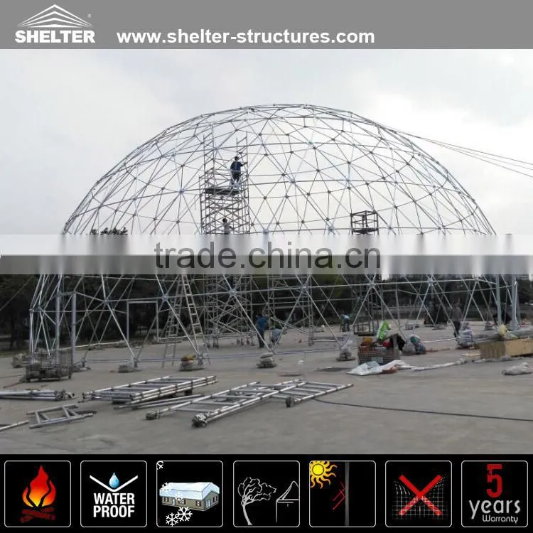 100 People transparent PVC fabric dome tent for sale