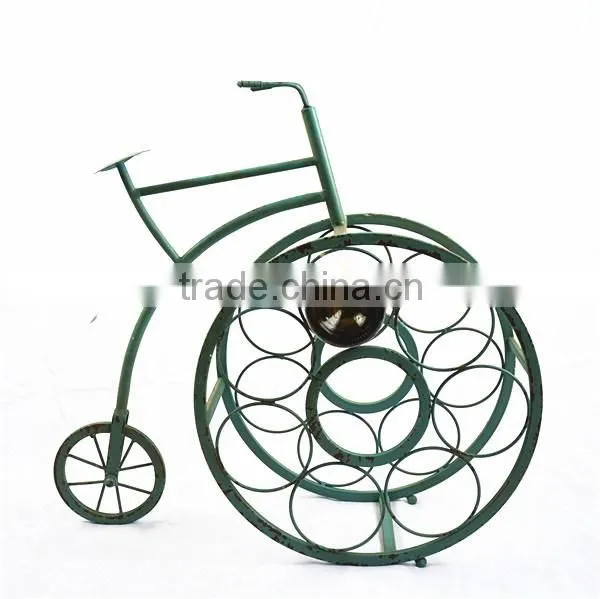 Industrial wrought iron wine bottle rack