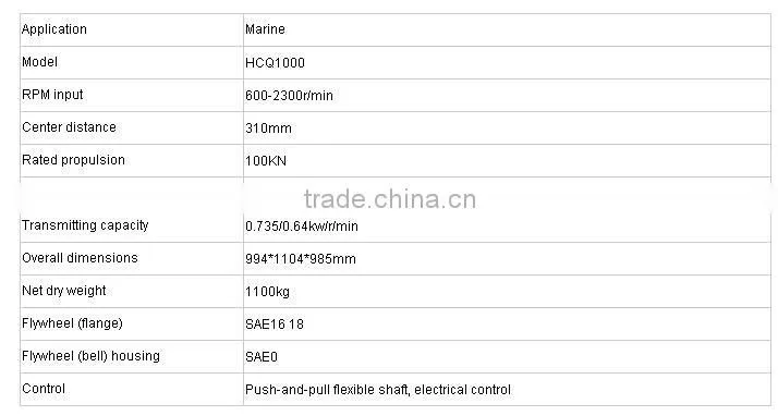 HCQ1000 Marine Gearbox for Marine Diesel Engine