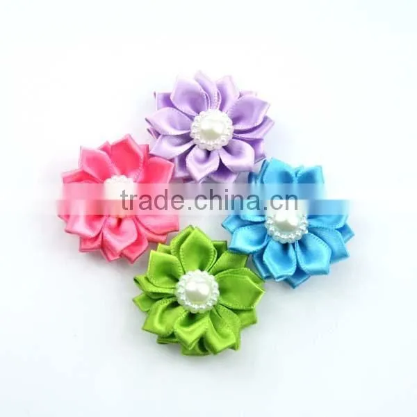 Handmade mini satin ribbon flowers