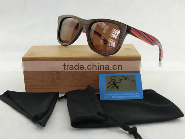 Wooden/Bamboo Temple Sunglasses skateboard wood eyeglasses