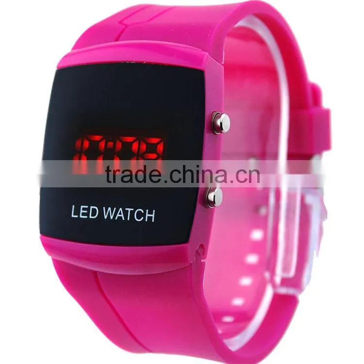 LED Silicone Rubber Band Digital New Fashion Color Storm change color watch mirror
