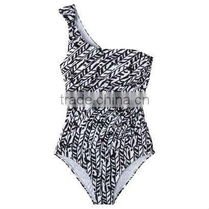 red one piece women european swimwear