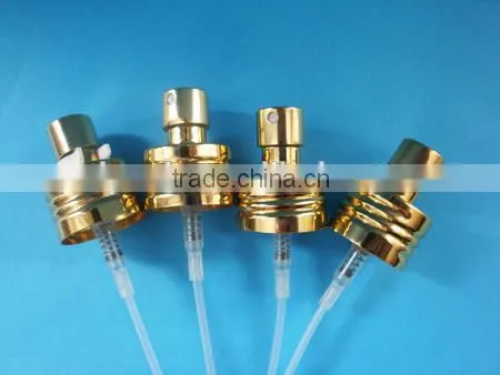gold aluminium mist sprayer, plastic sprayer,perfume sprayer