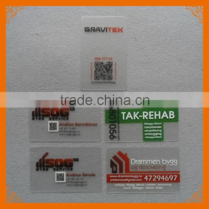 0.36 mm half transparent business card printing