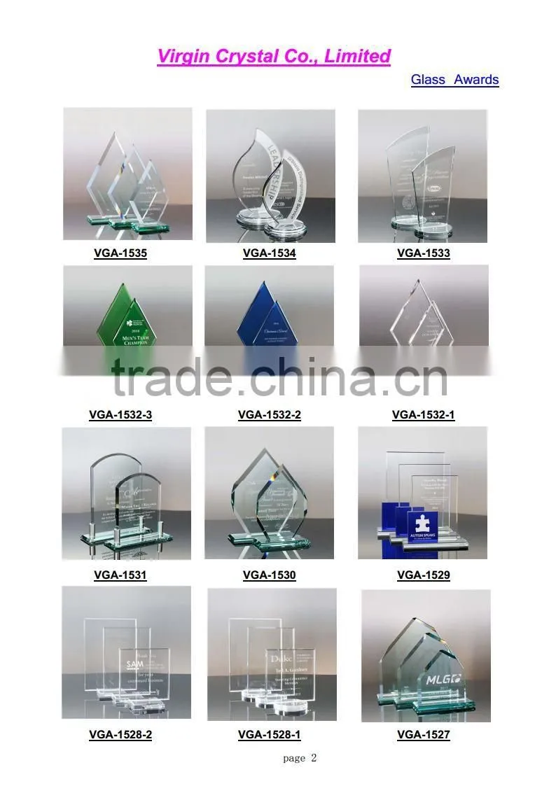 China wholesale crystal glass pegoda shape trophy with stand for employee award