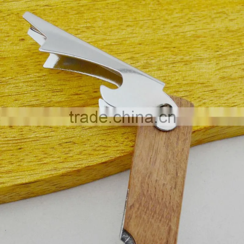 Multi Fuction Chrome Plate Bottle Opener Wood Corkscrew