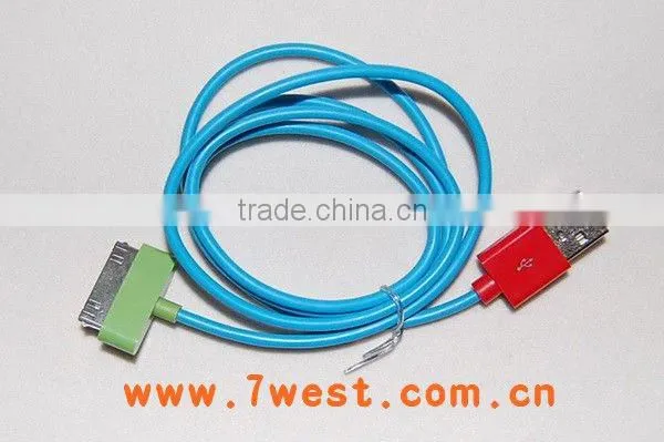 colorful usb data charger cable for iphone/ipad/ipod