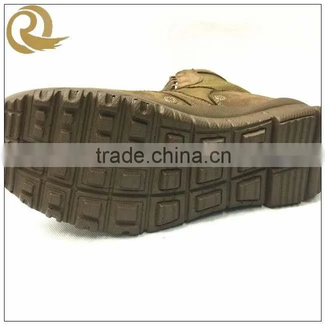 Yiwu army lightweight leather tan fashion tactical military combat boots