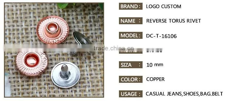 Oeko Certificate Eco Friendly Brass Blue Jeans Rivet for Jeans