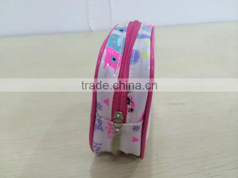cute design square shape pvc zipper bag for cosmetic