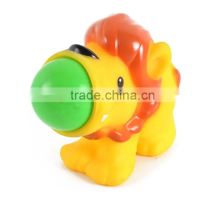 Popular amusing vinyl lion toy with ball