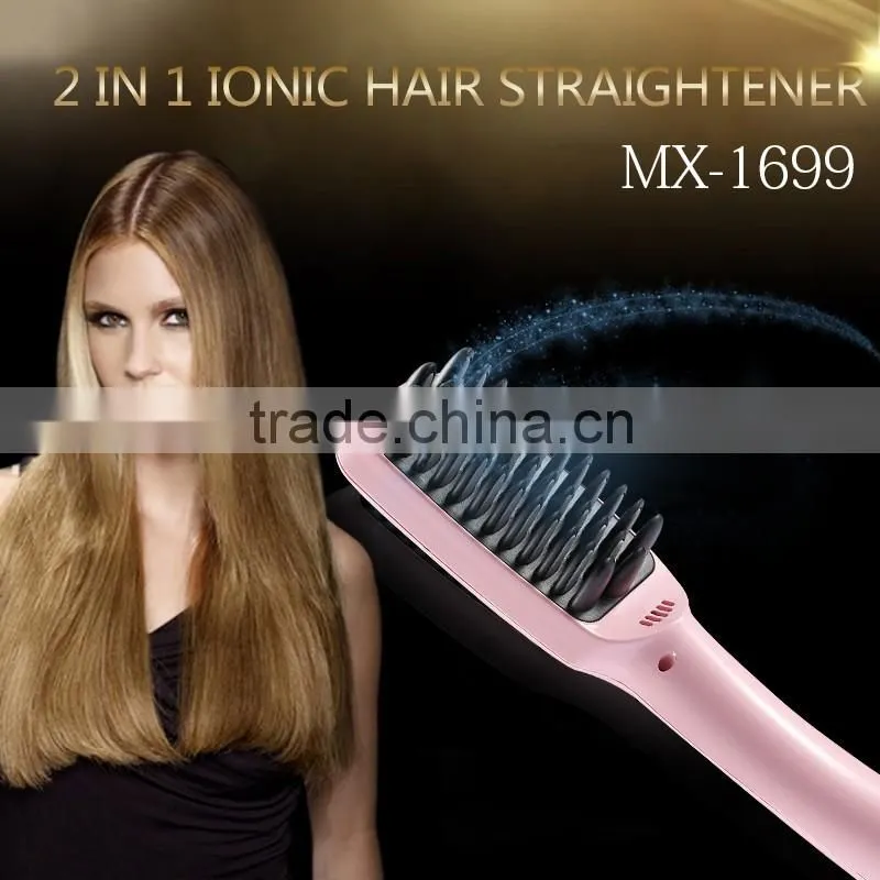 Digital Electric Hair Straightener Brush Comb Detangling Straightening Irons Hair Brush EU/ US/ UK Plug
