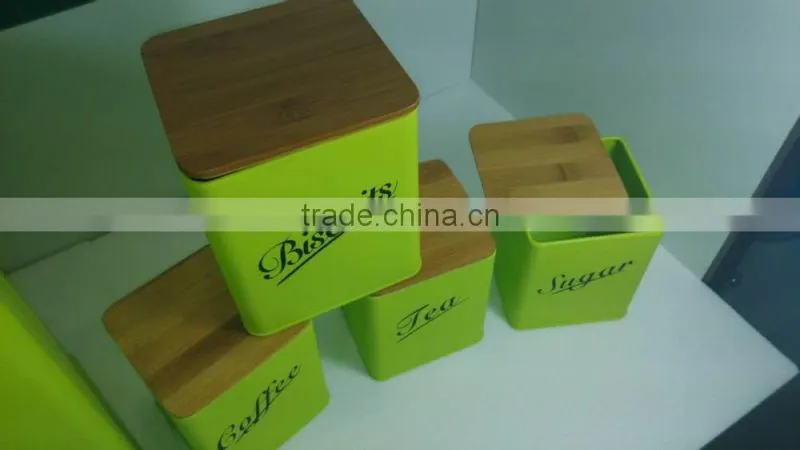 8pcs kitchen storage bread box and canister set