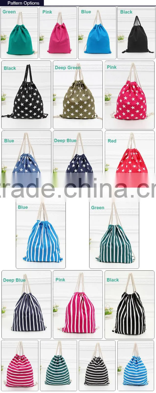 2014 New Design Deluxe Cinch Bag Drawstring Backpack