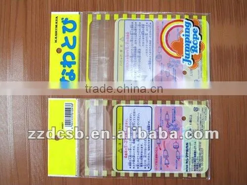 opp bag with header card and hanger for skipping ropes