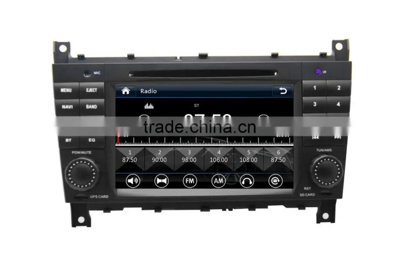 High performance dual-core in-dash car audio dvd for BENZ W203 CLK with Rear View Camera GPS BT Phonebook TV Radio