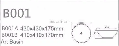 bathroom ceramic art basin sanitary ware round shape single hole white clear hot sale wc art basin YB001