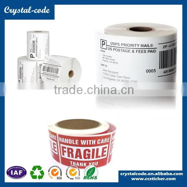 Printed self adhesive packing label with logo